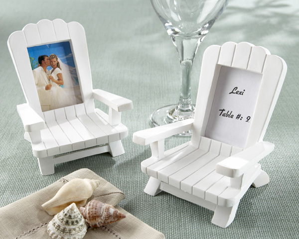 "Beach Memories"  Miniature Adirondack Chair Place Card/Photo Frame (Set of 4)
